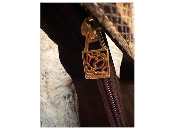 Braccialini Handtasche aus braunem Wildleder Python-Effekt Dunkelbraun - Ansicht 7
