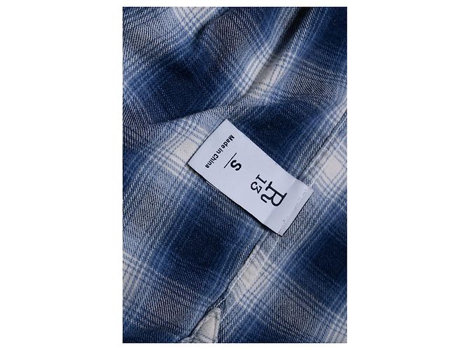 R13, mini abito in flanella a quadri AXL oversize Blu - view 6
