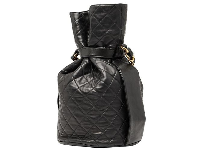 Bolso de cadena con drawstring matelassé Coco Mark de CHANEL Negro - vista 2