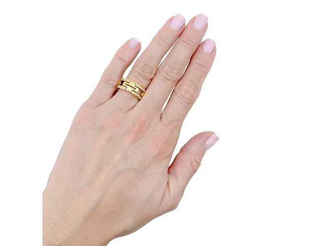 Anello Bulgari, "Parentesi", oro giallo e diamanti. - vista 7