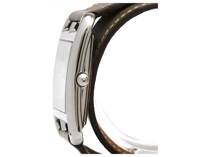 Relógio masculino em aço e couro Hermès Cape Cod Quartz CC2.710 - vista 4