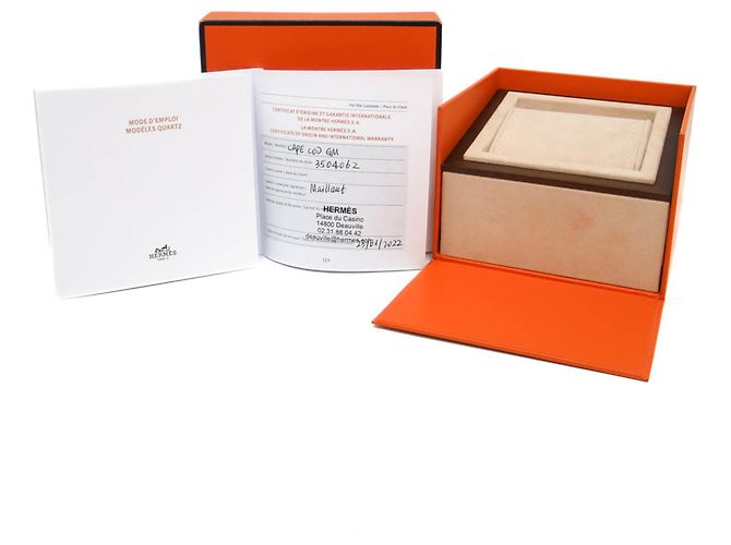 Relógio masculino em aço e couro Hermès Cape Cod Quartz CC2.710 - vista 6