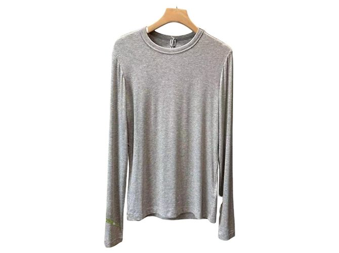 Totême toteme Top de jersey de algodón elástico acanalado gris para mujeres - vista 3