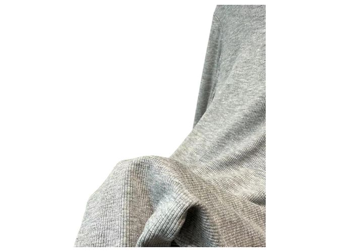 Totême toteme Top de jersey de algodón elástico acanalado gris para mujeres - vista 6