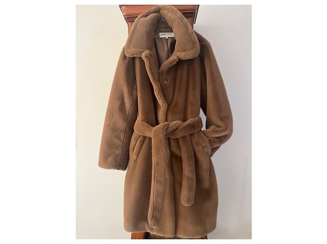 Casaco com cinto cor caramelo Gerard Darel - vista 4