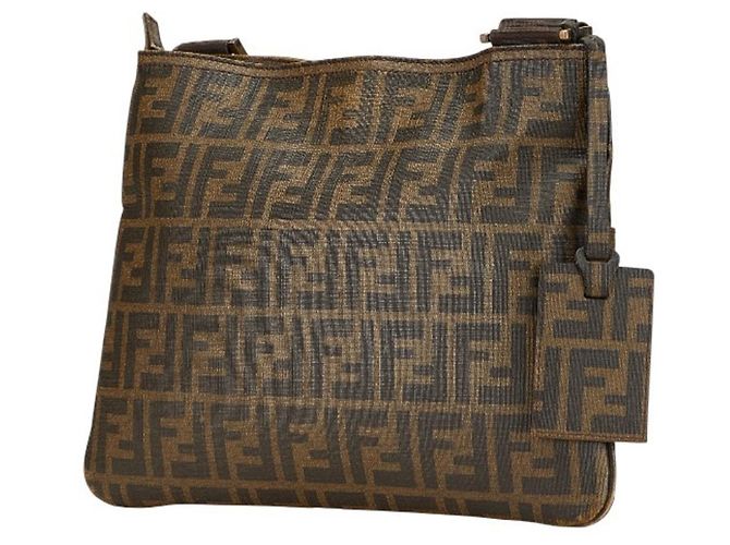 Borsa a Spalla Fendi Zucca Cachi - vista 2