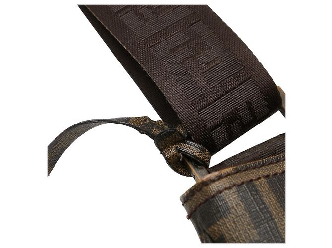 Borsa a Spalla Fendi Zucca Cachi - vista 4