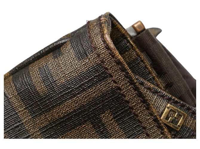 Borsa a Spalla Fendi Zucca Cachi - vista 7