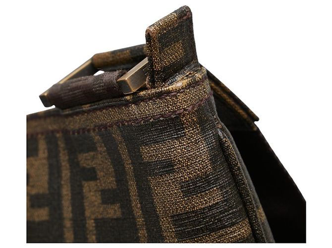 Borsa a Spalla Fendi Zucca Cachi - vista 8