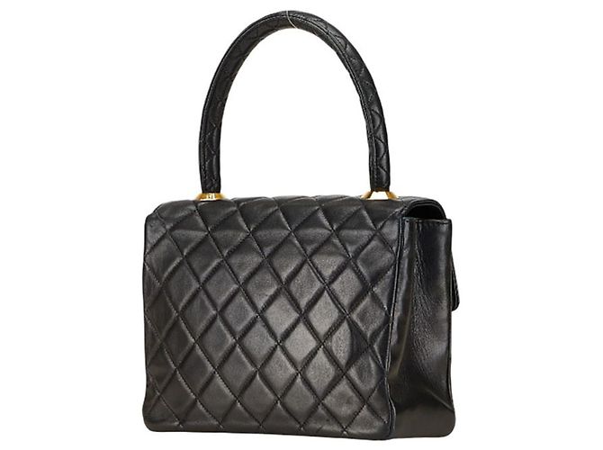 Timeless Borsa a mano Chanel Matelassé Coco Mark Nero - vista 2