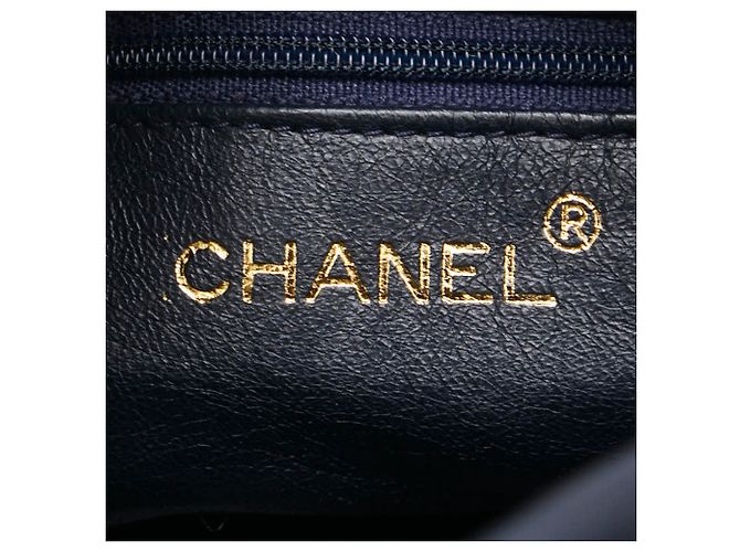 Borsa a spalla con catena e frange Coco Mark Matelassé di Chanel Blu navy - vista 10