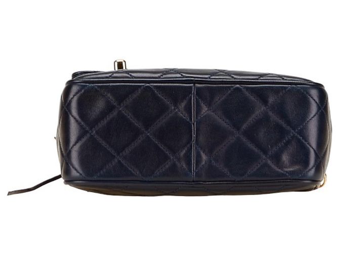 Borsa a spalla con catena e frange Coco Mark Matelassé di Chanel Blu navy - vista 3