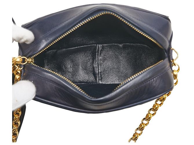 Borsa a spalla con catena e frange Coco Mark Matelassé di Chanel Blu navy - vista 8