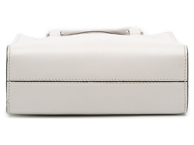 Prada Weiß Mini Soft Calf Logo Drill Satchel - Ansicht 3