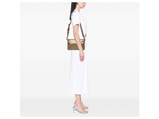Gucci Braune GG Crystal Web Umhängetasche - Ansicht 7