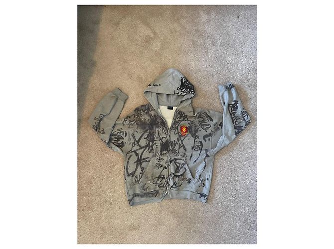 Skater Zip Hoodie von Balenciaga Schwarz Grau - Ansicht 2