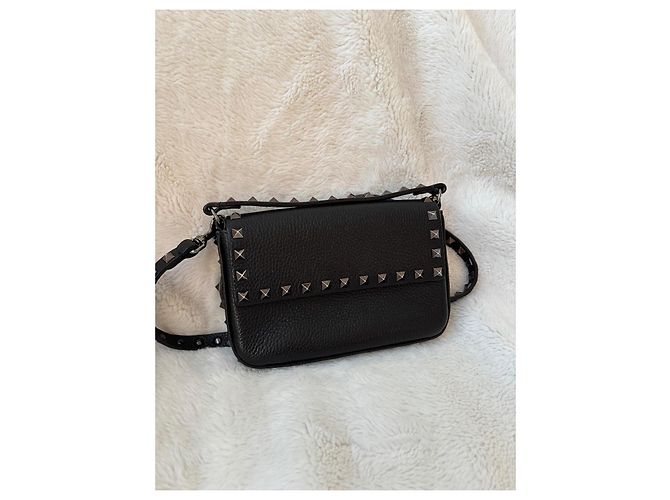 Valentino Garavani Rockstud Borsa a mano in pelle nera Nero - vista 2