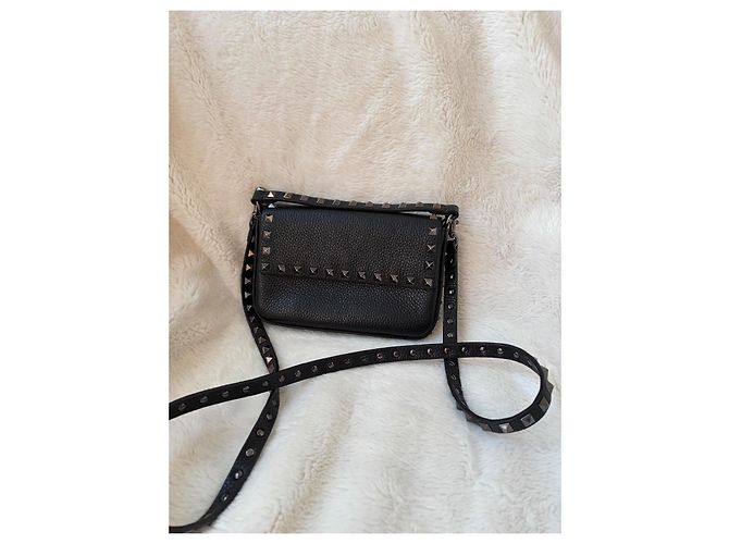 Valentino Garavani Rockstud Borsa a mano in pelle nera Nero - vista 3
