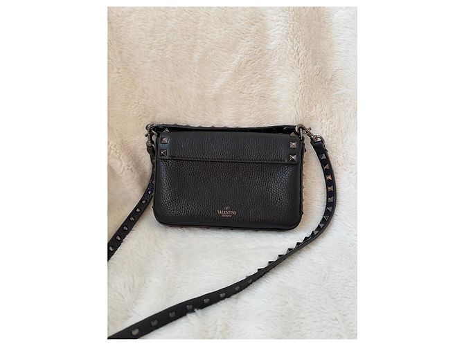 Valentino Garavani Rockstud Borsa a mano in pelle nera Nero - vista 4