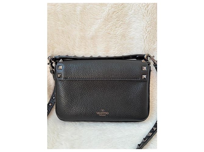 Valentino Garavani Rockstud Borsa a mano in pelle nera Nero - vista 5