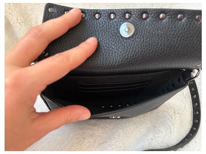 Valentino Garavani Rockstud Borsa a mano in pelle nera Nero - vista 7