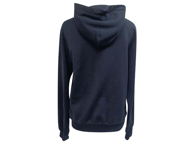 Dolce & Gabbana bestickter Kapuzenpullover mit Reißverschluss aus navyblauer Baumwolle Marineblau - Ansicht 3