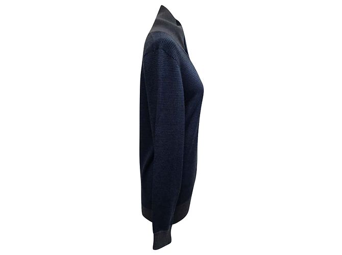 Alexander McQueen Strickjacke mit Schalkragen aus marineblauer Wolle - Ansicht 2