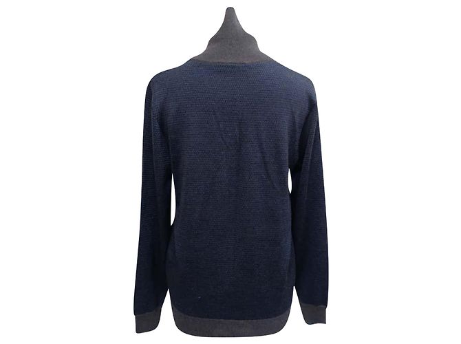 Alexander McQueen Strickjacke mit Schalkragen aus marineblauer Wolle - Ansicht 3