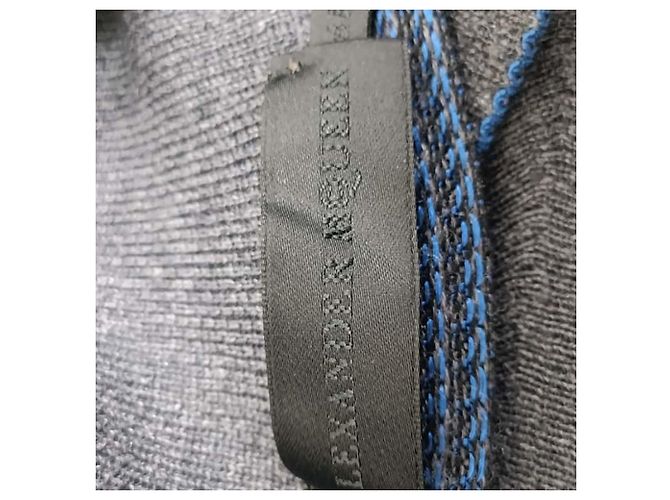 Alexander McQueen Strickjacke mit Schalkragen aus marineblauer Wolle - Ansicht 4
