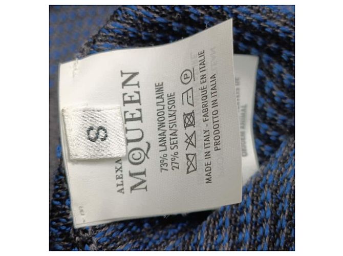 Alexander McQueen Strickjacke mit Schalkragen aus marineblauer Wolle - Ansicht 5