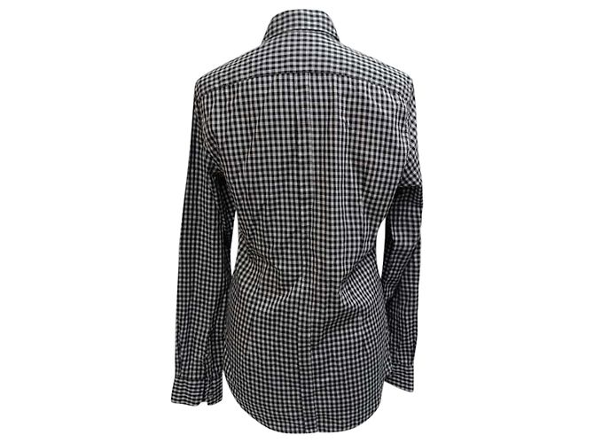 Camicia a bottoni in vichy nera e bianca in cotone di Dolce & Gabbana Nero - vista 3