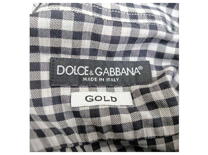 Camicia a bottoni in vichy nera e bianca in cotone di Dolce & Gabbana Nero - vista 4