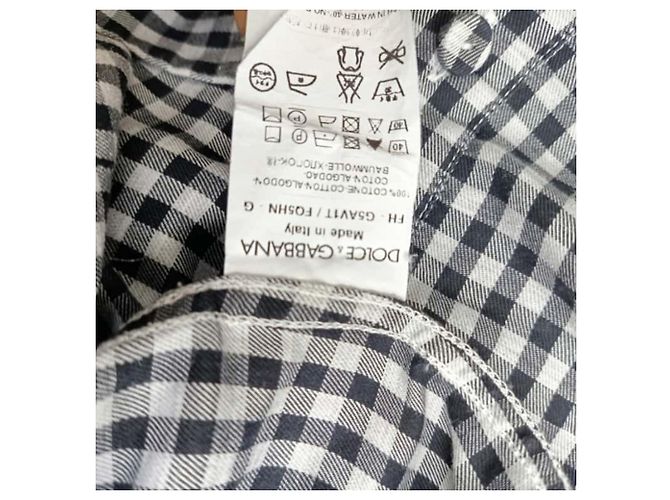 Camicia a bottoni in vichy nera e bianca in cotone di Dolce & Gabbana Nero - vista 5