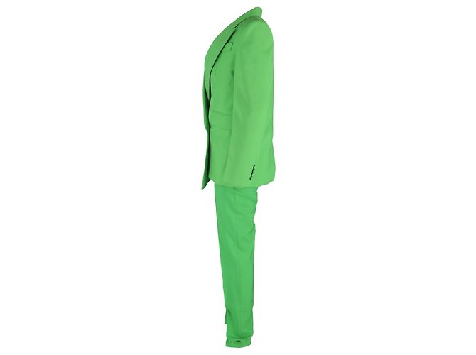 Doppelt gefütterte Blazer von Alexander McQueen mit Hose aus grüner Wolle - Ansicht 2