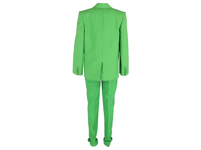 Doppelt gefütterte Blazer von Alexander McQueen mit Hose aus grüner Wolle - Ansicht 3