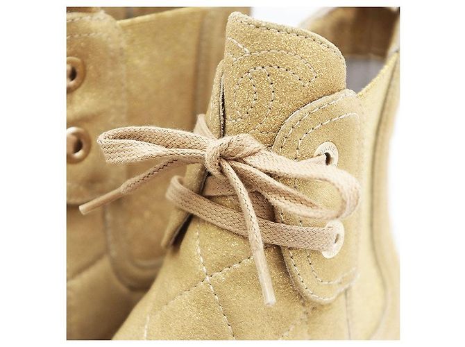 Sneakers in Suede Monogram Chanel G28925 D'oro - vista 2