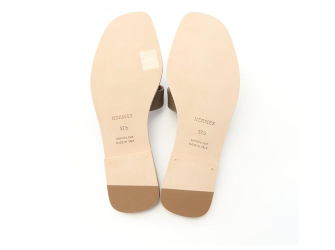 Sandali Hermès Oran Vau Epsom Marrone - vista 4