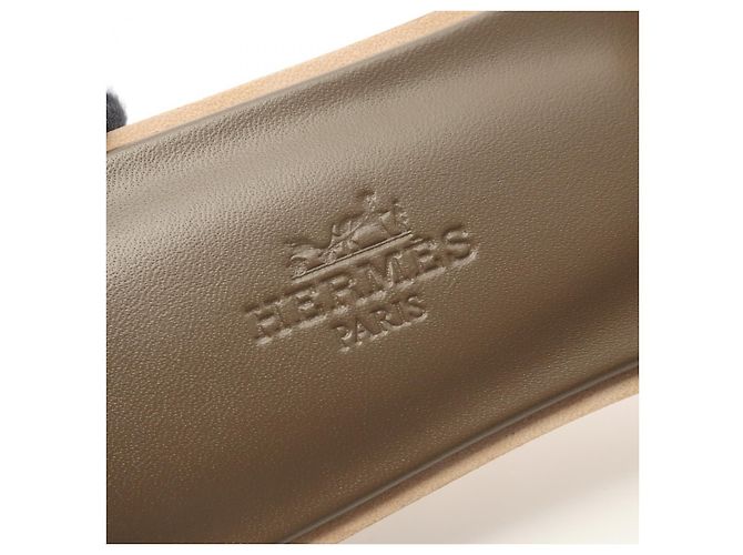 Sandali Hermès Oran Vau Epsom Marrone - vista 5