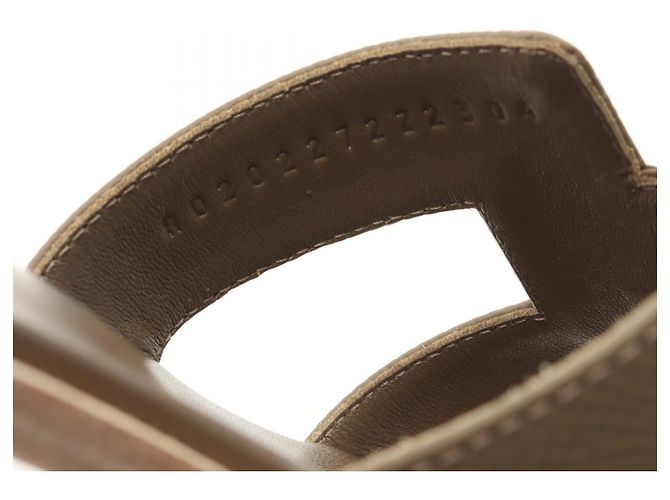 Sandali Hermès Oran Vau Epsom Marrone - vista 7