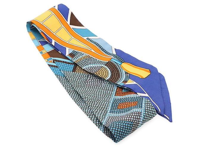 Bufanda de seda Twilly de Hermès Azul Multicolor Naranja - vista 2