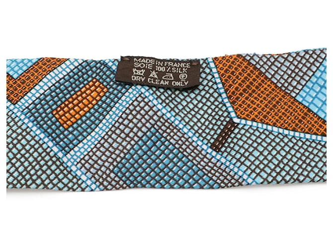 Bufanda de seda Twilly de Hermès Azul Multicolor Naranja - vista 4