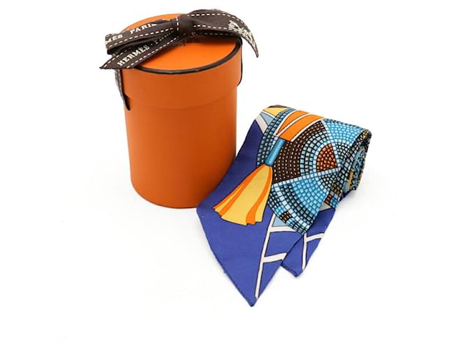 Bufanda de seda Twilly de Hermès Azul Multicolor Naranja - vista 6