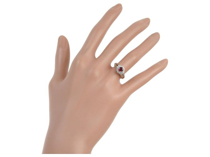 Autre Marque Anello in Platino Pt900 con Rubino da 0,48ct e Diamante da 0,22ct Argento - vista 2