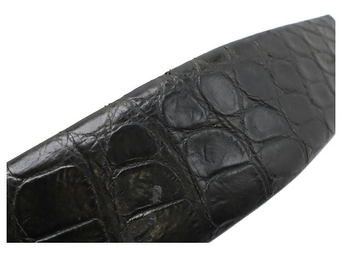 Autre Marque Krokodilledergürtel Schwarz - Ansicht 7