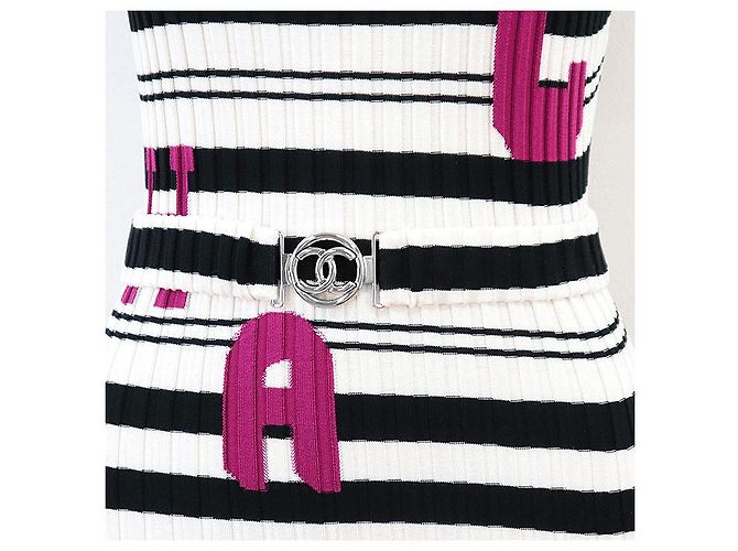 Chanel P60636 Seidenmischung Kleid Schwarz Mehrfarben Roh Bordeaux - Ansicht 5