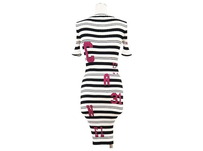 Chanel P60636 Seidenmischung Kleid Schwarz Mehrfarben Roh Bordeaux - Ansicht 6