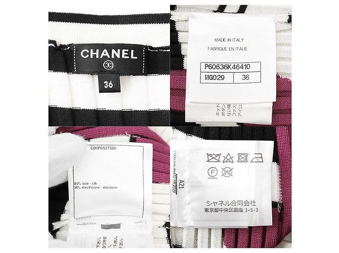 Chanel P60636 Seidenmischung Kleid Schwarz Mehrfarben Roh Bordeaux - Ansicht 9