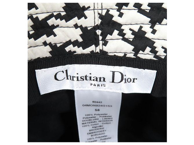 Hut aus Tüll mit Hahnentrittmuster Christian Dior Schwarz Weiß - Ansicht 9