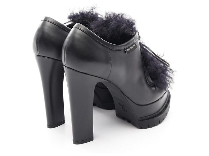 Leder-Fell-Stiefeletten von Louis Vuitton Schwarz - Ansicht 2