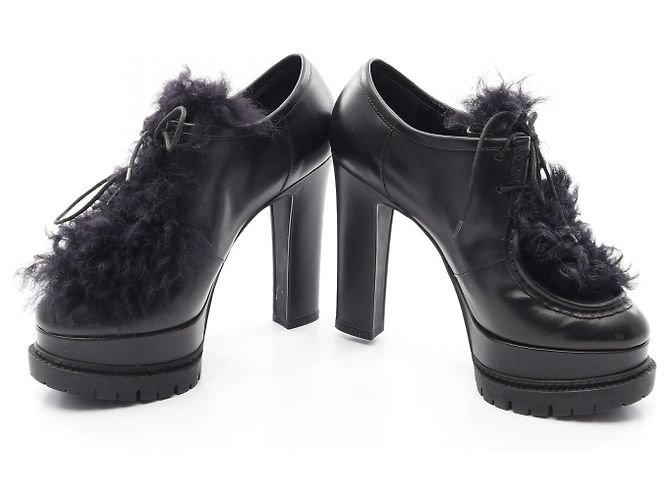 Leder-Fell-Stiefeletten von Louis Vuitton Schwarz - Ansicht 3